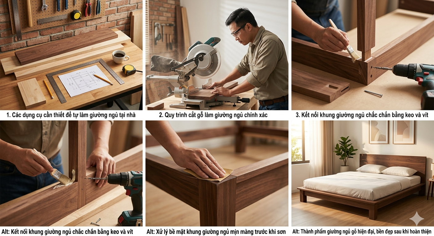 Các dụng cụ cần thiết để tự làm giường ngủ tại nhà