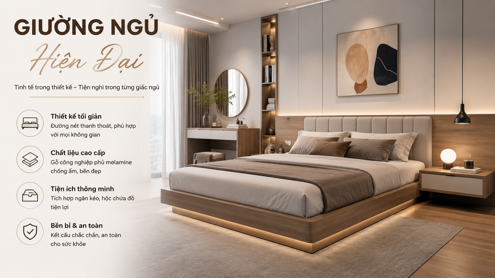 Mẫu Giường Ngủ HIện Đại 