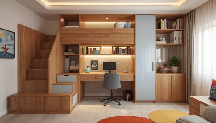 Giưởng ngủ thông minh tầng 2 tiện lợi