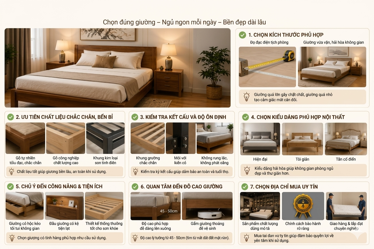 Những lưu ý trước khi mua giường ngủ